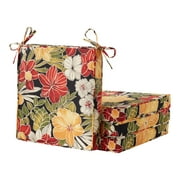 Greendale Home Fashions 18 x 18 in. Aloha Black Outdoor Dining Seat Cushion (4-Pack)