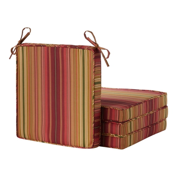 Greendale Home Fashions 18 x 18 in. Kinnabari Stripe Outdoor Dining Seat Cushion (4-Pack)