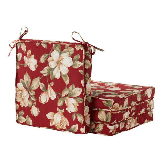 Greendale Home Fashions 18 x 18 in. Roma Floral Outdoor Dining Seat Cushion (4-Pack)