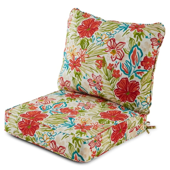 Greendale Home Fashions 24 x 24 in. Breeze Floral Premium 2-Piece Deep Seat Cushion Set