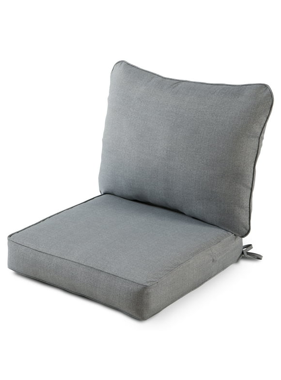 Greendale Home Fashions 2-Piece Heather Gray Outdoor Deep Seat Cushion Set