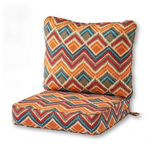 Greendale Home Fashions 2-Piece Surreal Chevron Outdoor Deep Seat Cushion Set
