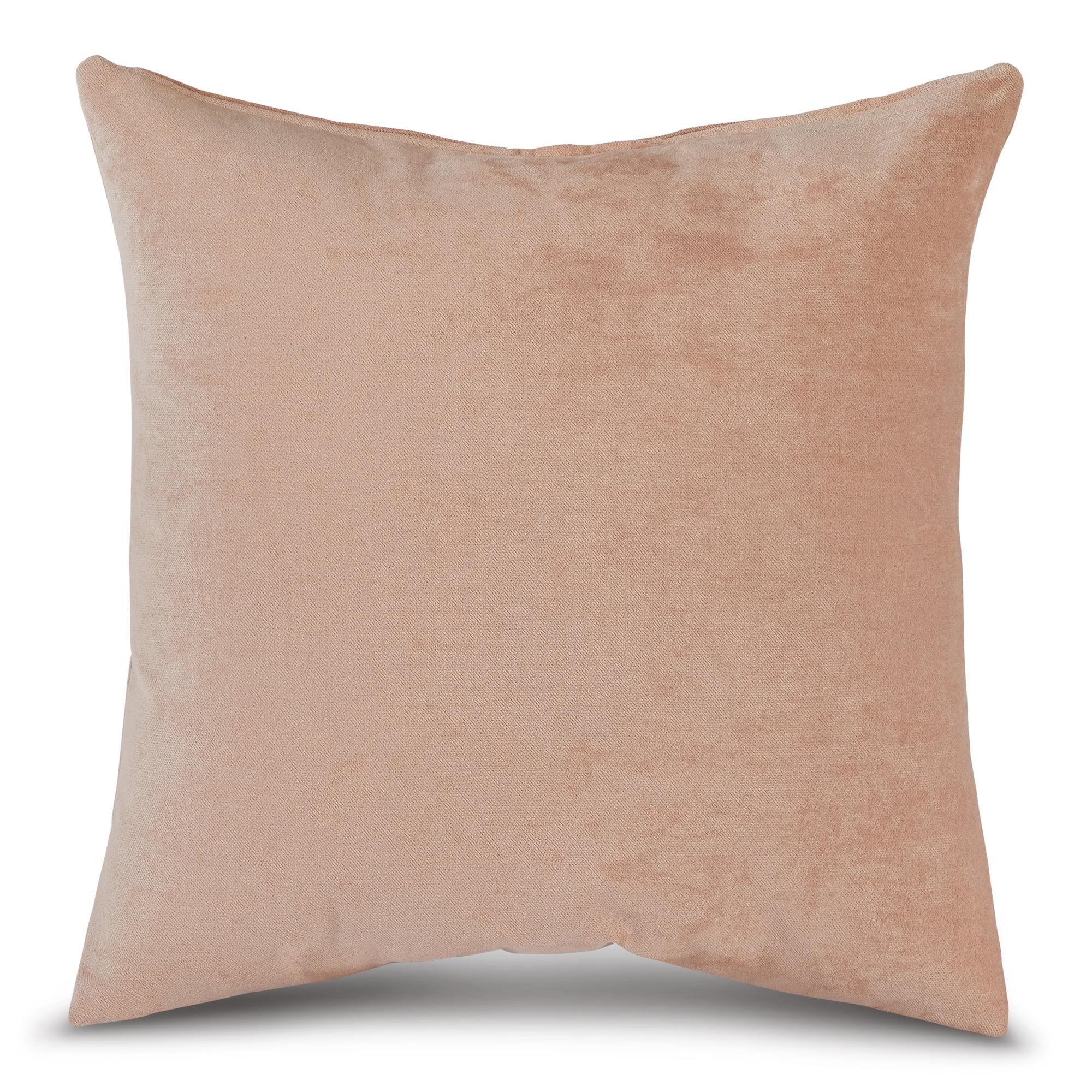 Sugar Beige Velvet 20" Square Throw Pillow