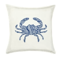 Greendale Home Fashions 20" x 20" Blue Crab Cotton Canvas Decorative Pillow