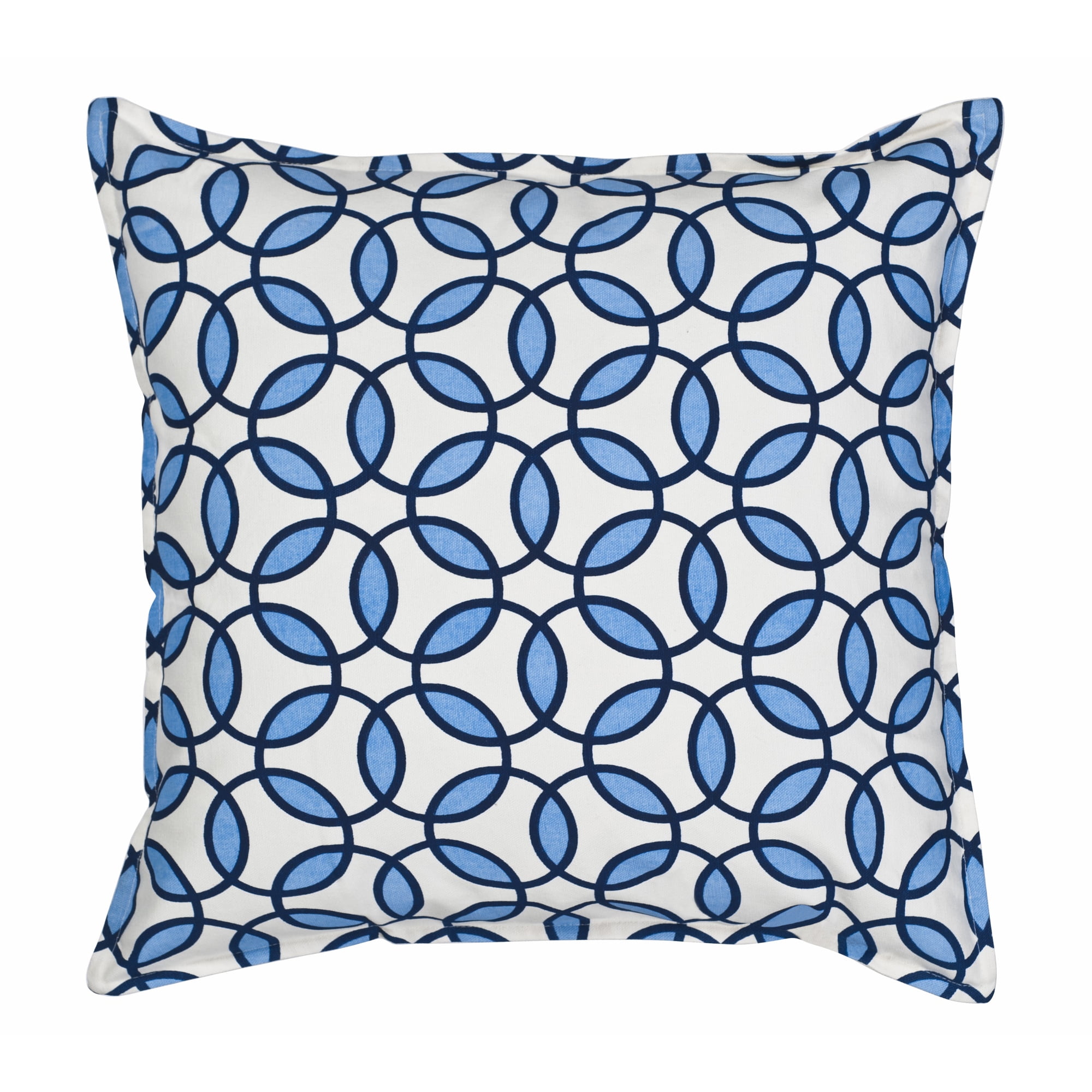 Greendale Home Fashions 20" x 20" Blue Rings Cotton Canvas Decorative Pillow