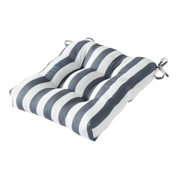 Greendale Home Fashions Tufted Outdoor 20'' x 20'' Seat Cushion, Canopy Stripe Gray