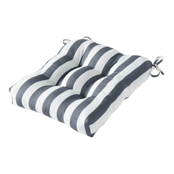 Greendale Home Fashions 20" x 20" Canopy Stripe Gray Outdoor Tufted Dining Seat Cushion