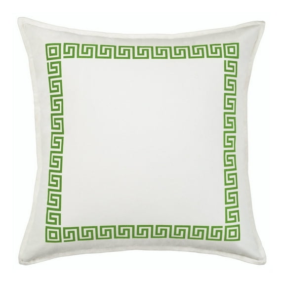 Greendale Home Fashions 20" x 20" Green Greek Key Cotton Canvas Decorative Pillow
