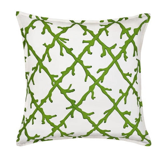 Greendale Home Fashions 20" x 20" Green Lattice Cotton Canvas Decorative Pillow