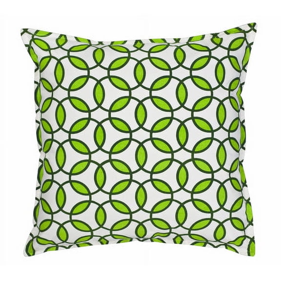Greendale Home Fashions 20" x 20" Green Rings Cotton Canvas Decorative Pillow
