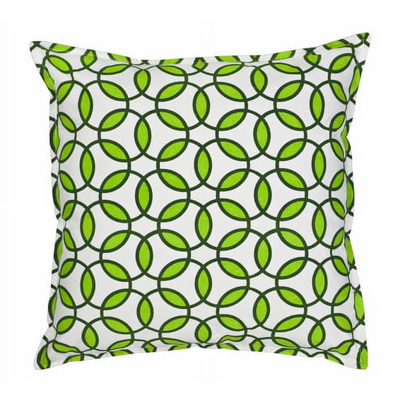 Greendale Home Fashions 20" x 20" Green Rings Cotton Canvas Decorative Pillow