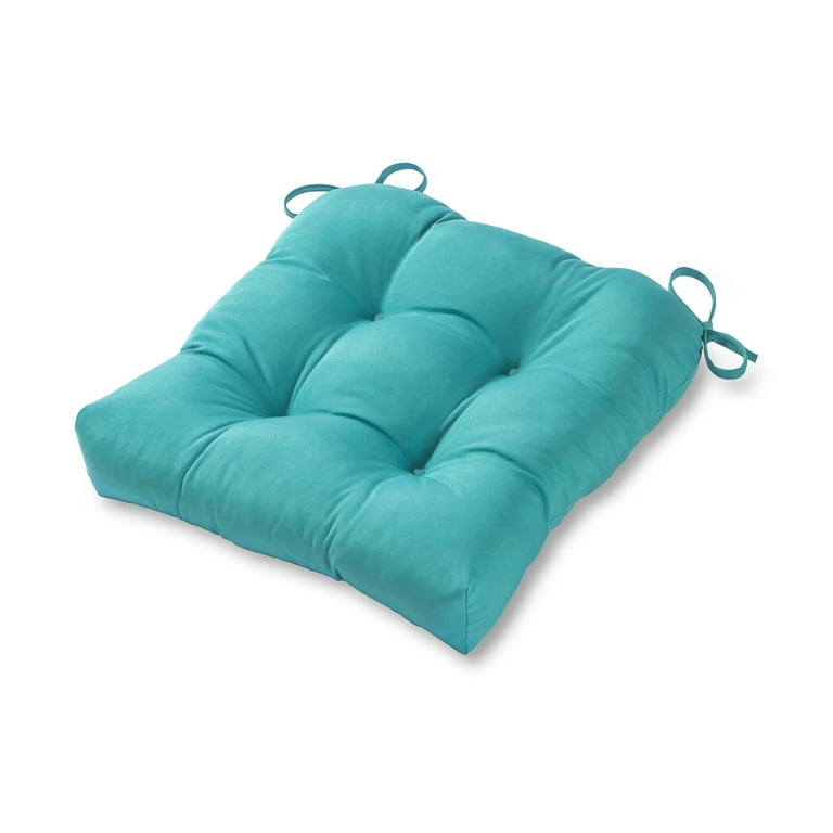 Greendale Home Fashions Patio Cushion 20 x 20 Teal Outdoor Tufted Dining Seat Walmart