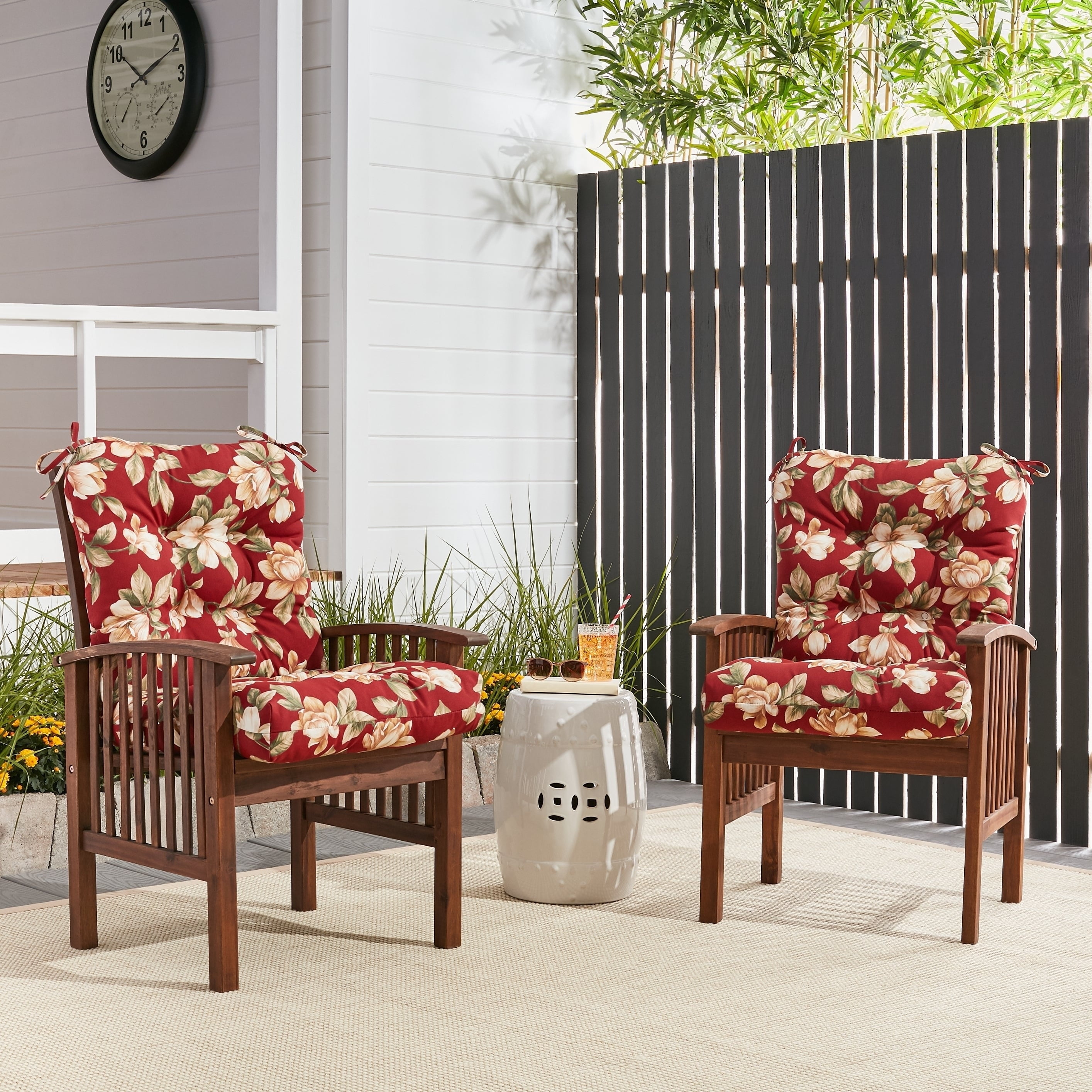 Greendale Home Fashions 21 inch x 42 inch Outdoor Seat Back Chair Cushion Cushion Only Summerside Green Walmart