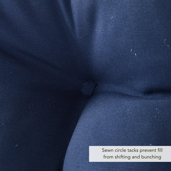 Greendale Home Fashions 21 x 42-inch Solid Color Outdoor Seat/Back Chair Cushions (Set of 2) (Cushions Only) Navy