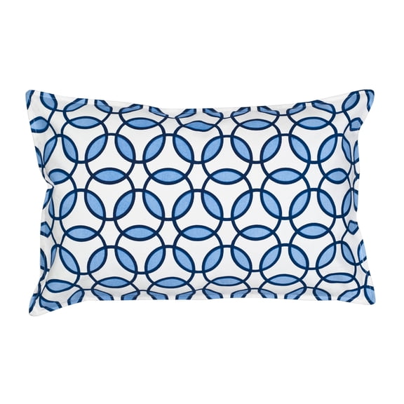 Greendale Home Fashions 22" x 14" Blue Rings Cotton Canvas Decorative Pillow