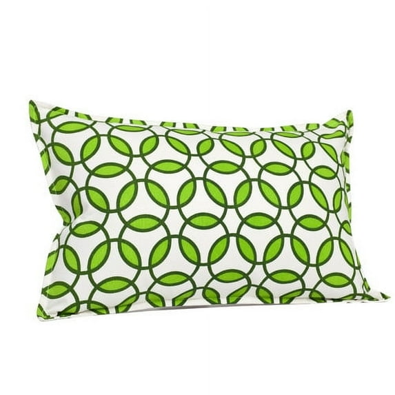 Greendale Home Fashions 22" x 14" Green Rings Cotton Canvas Decorative Pillow
