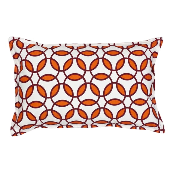 Greendale Home Fashions 22" x 14" Orange Rings Cotton Canvas Decorative Pillow