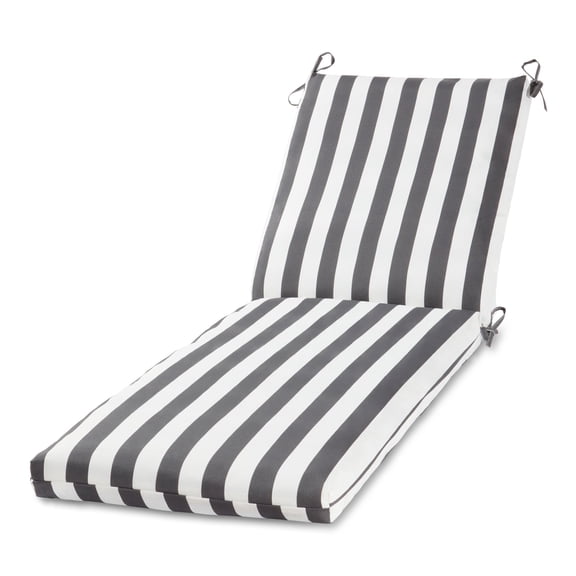 Greendale Home Fashions 73'' x 23'' Outdoor Chaise Lounge Cushion, Canopy Stripe Gray