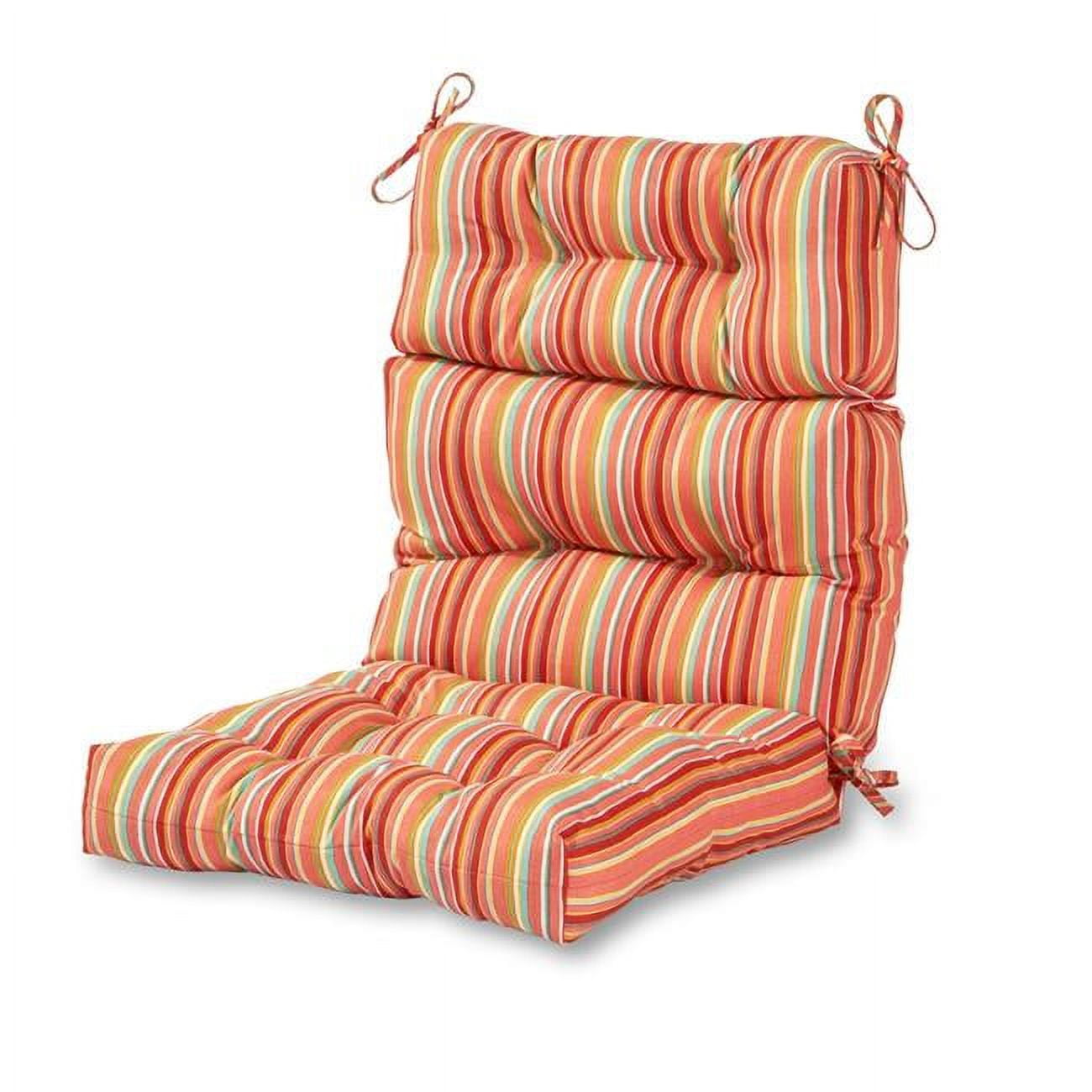Greendale Home Fashions AZ6809S2-WATERMELON 44 x 22 in. Outdoor High Back Chair Cushion, Watermelon Stripe - Set of 2