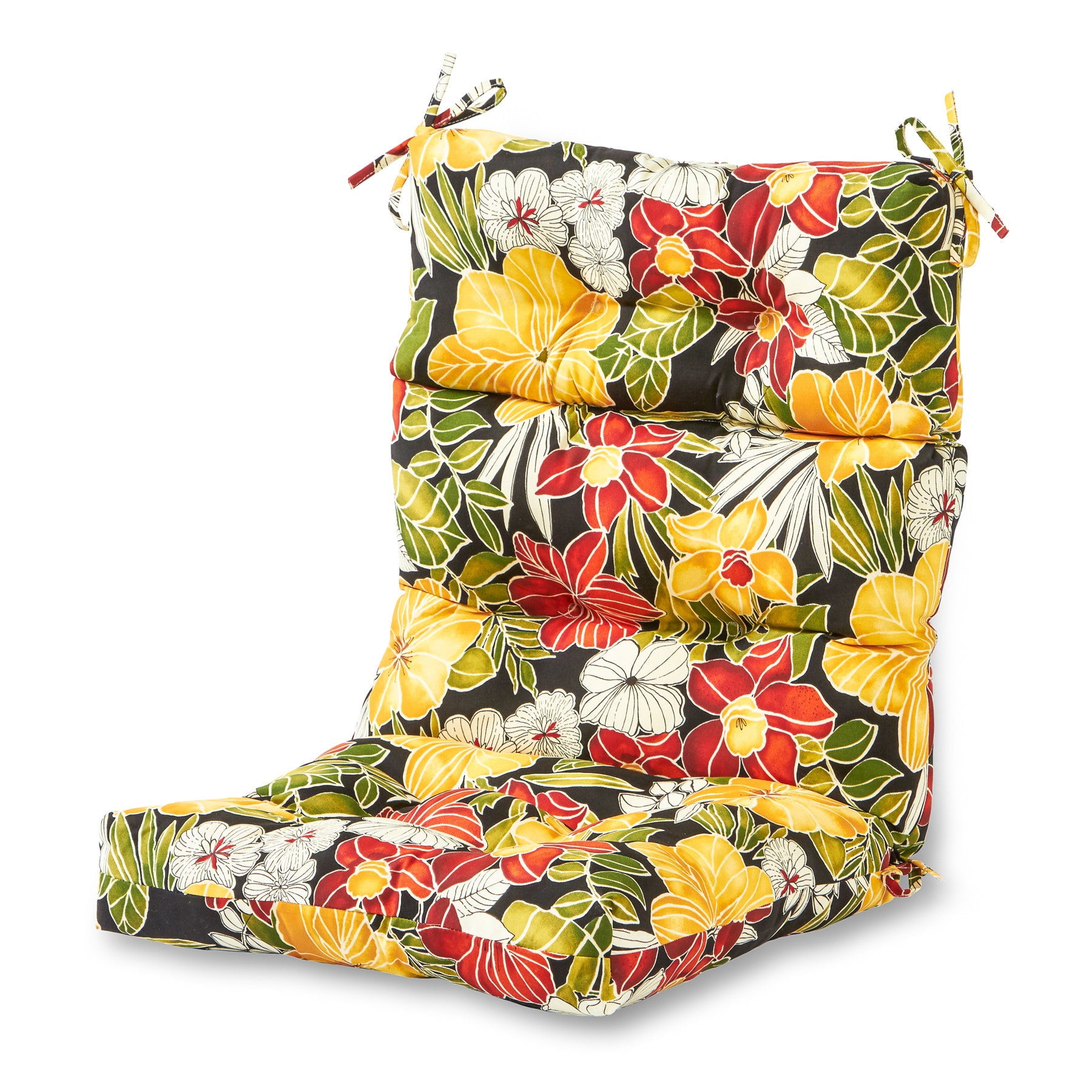 Greendale Home Fashions Outdoor 44'' x 22'' High Back Chair Cushion, Aloha Black