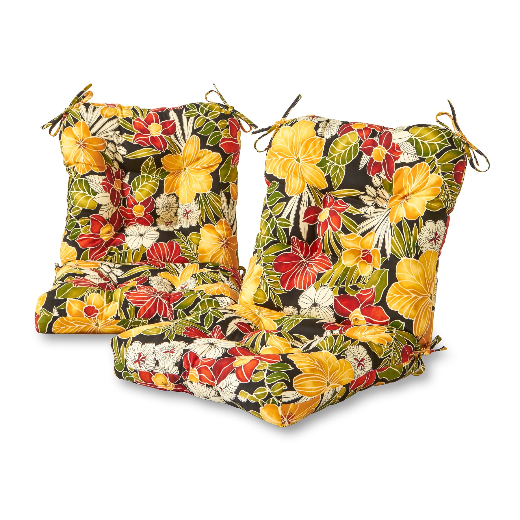 Greendale Home Fashions Aloha Floral Outdoor Chair Cushion Set of 2 Walmart
