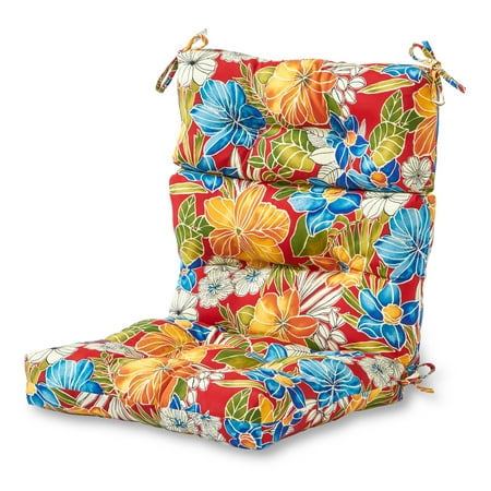 Greendale Home Fashions Aloha Red 44 x 22 in. Outdoor High Back Chair Cushion