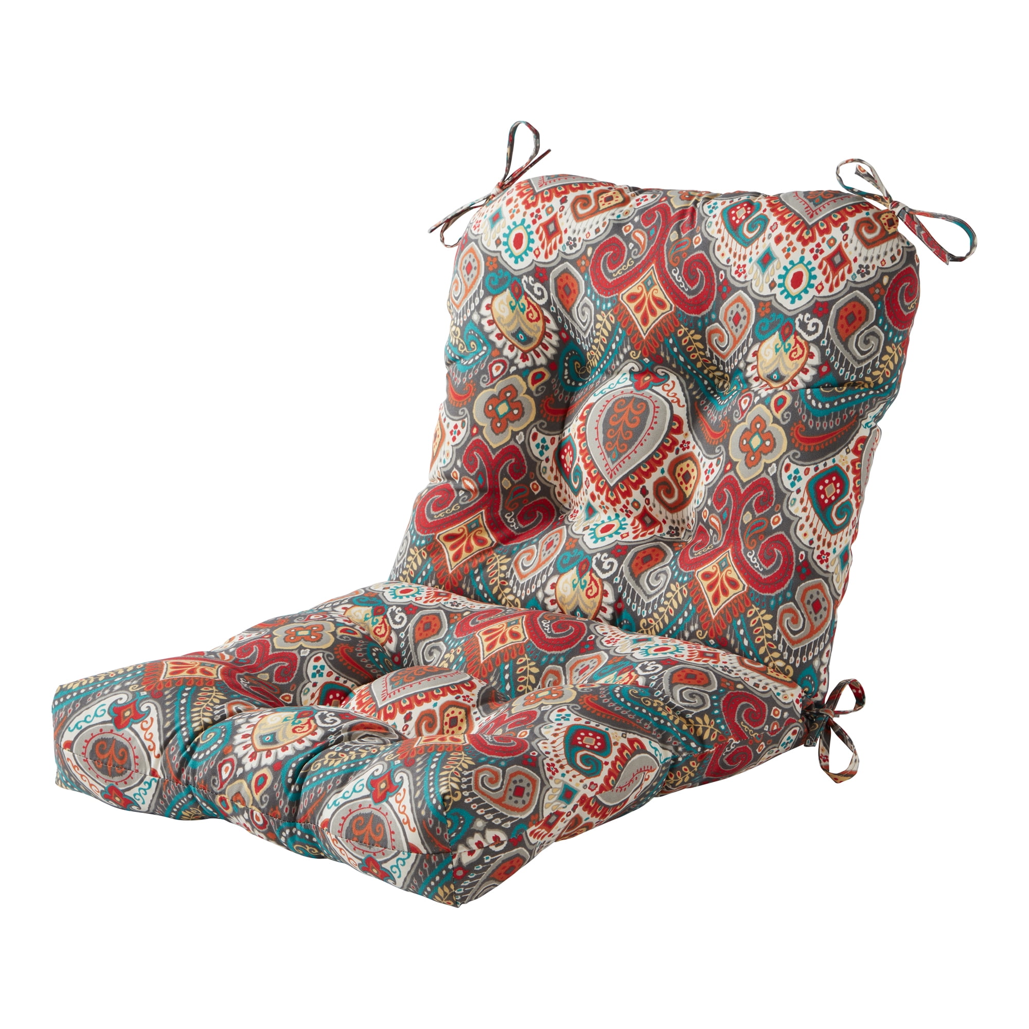 Asbury Park Multicolor Polyester Outdoor Reversible Tufted Chair Cushion