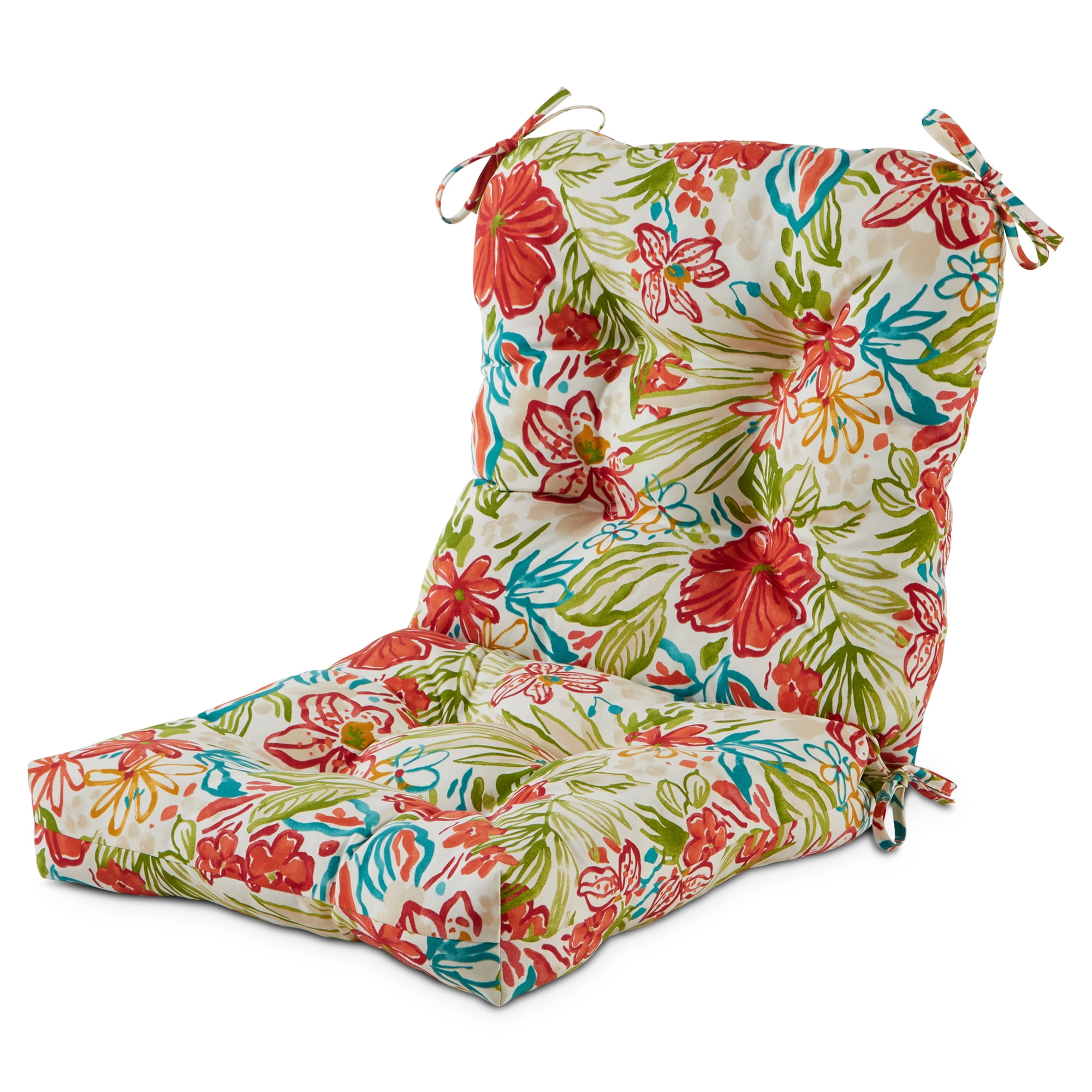 Greendale Home Fashions Reversible Chaise Lounge Cushion - Outdoor, Tuscan Floral Pattern