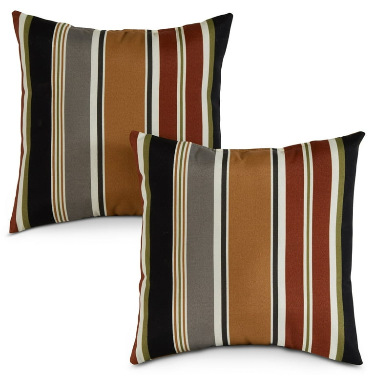 Roma Stripe 17 x 17 in. Outdoor Accent Pillow, Set of 2 Roma Stripe 17 x 17 in. Outdoor Accent Pillow, Set of 2