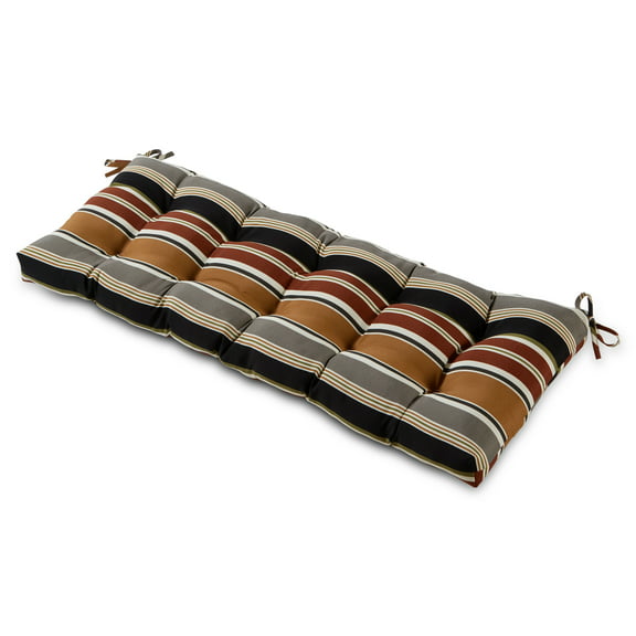 Greendale Home Fashions Brick Stripe 51 x 18 in. Outdoor Reversible Tufted Bench Cushion