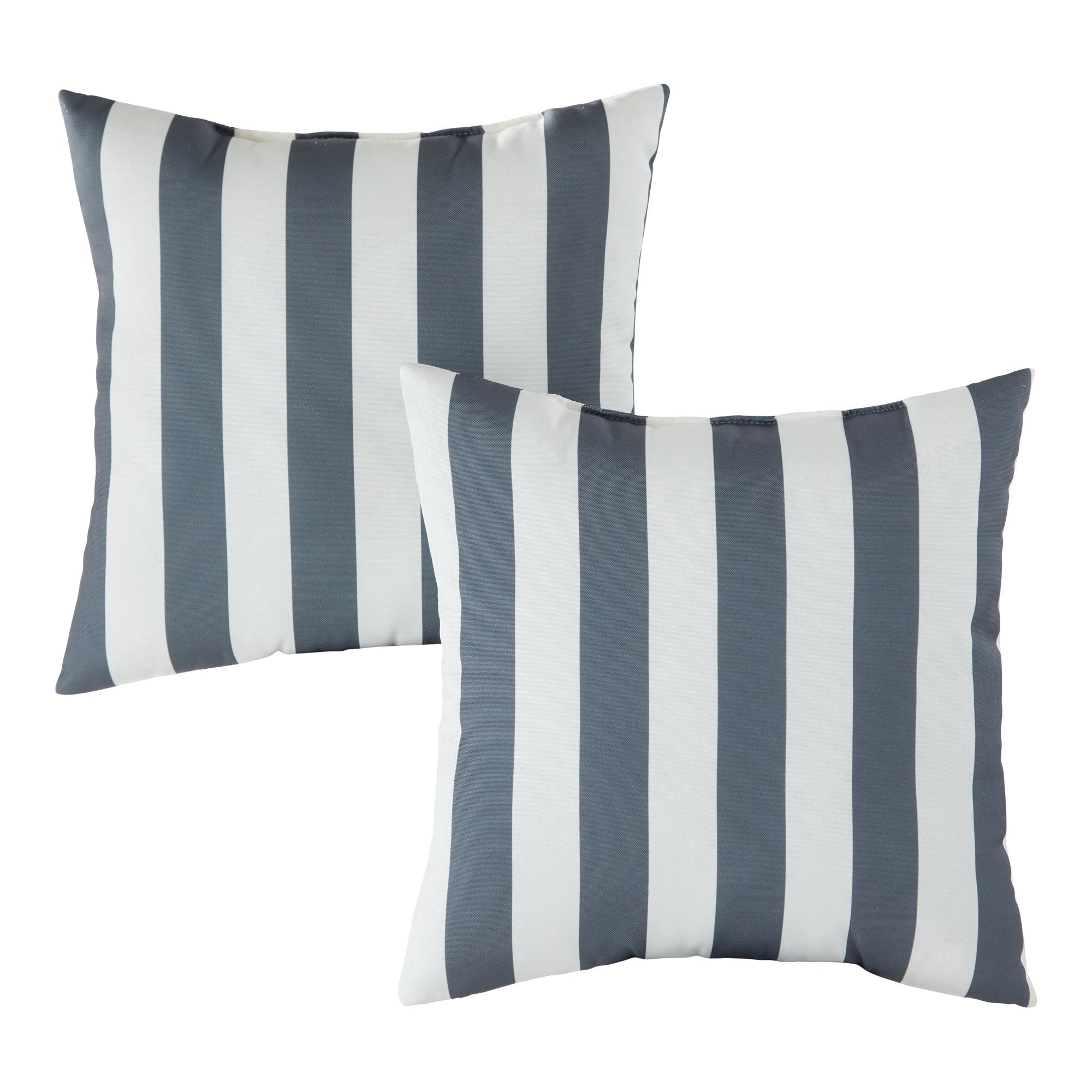 Greendale Home Fashions 17'' x 17'' Reversible Outdoor Throw Pillow, Set of 2, Canopy Stripe Gray