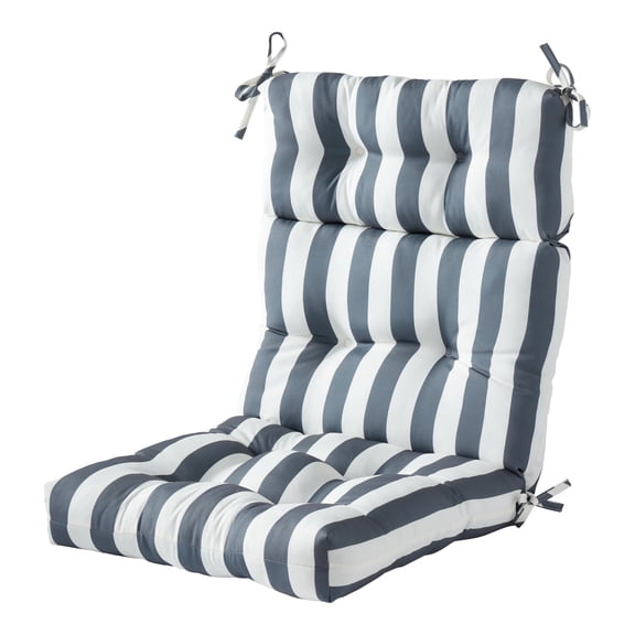 Greendale Home Fashions Outdoor 44'' x 22'' High Back Chair Cushion, Canopy Stripe Gray