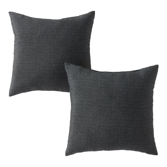 Greendale Home Fashions 17'' x 17'' Reversible Outdoor Throw Pillow, Set of 2, Carbon
