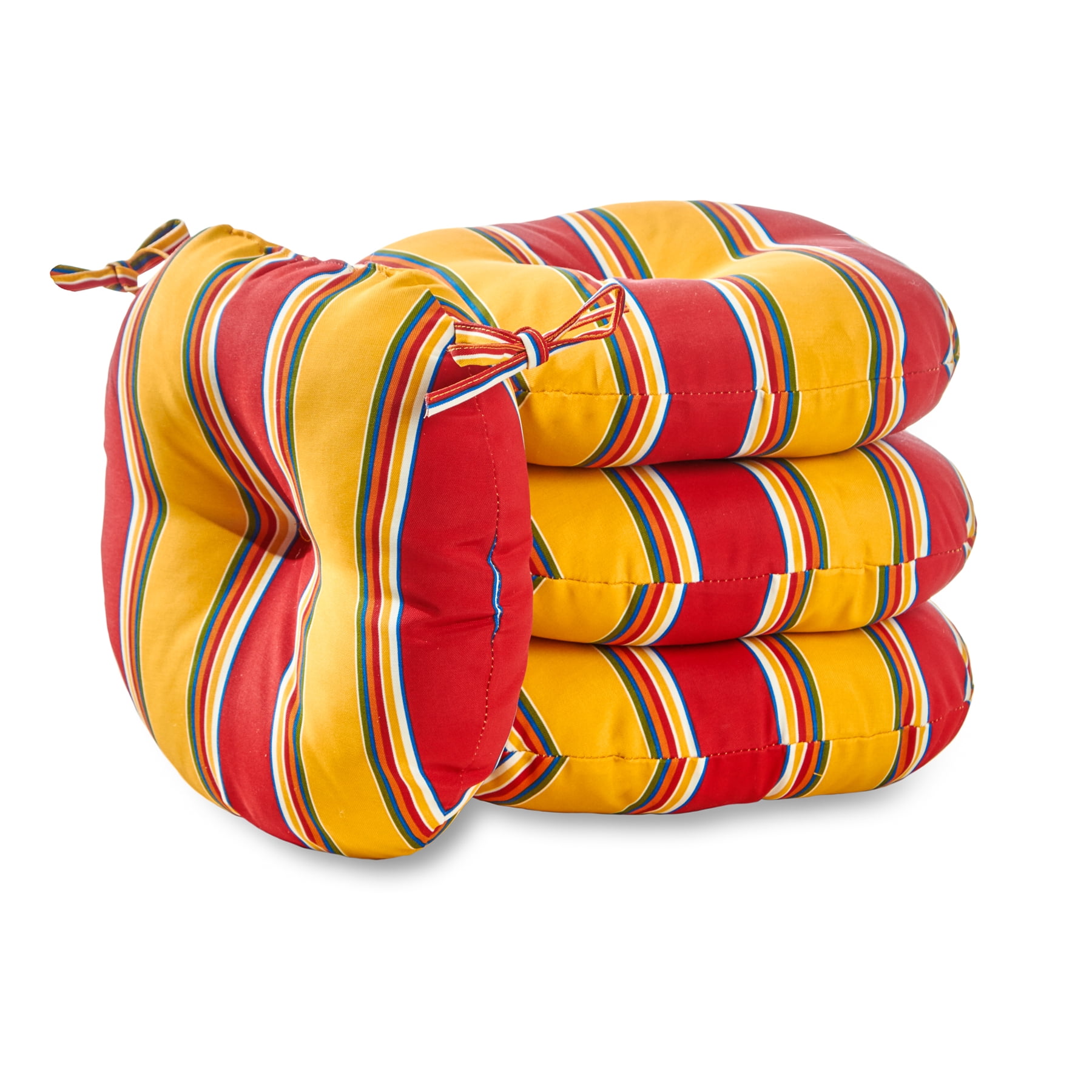 Greendale Home Fashions Carnival Stripe 15'' Outdoor Bistro Chair Cushion, Set of 4