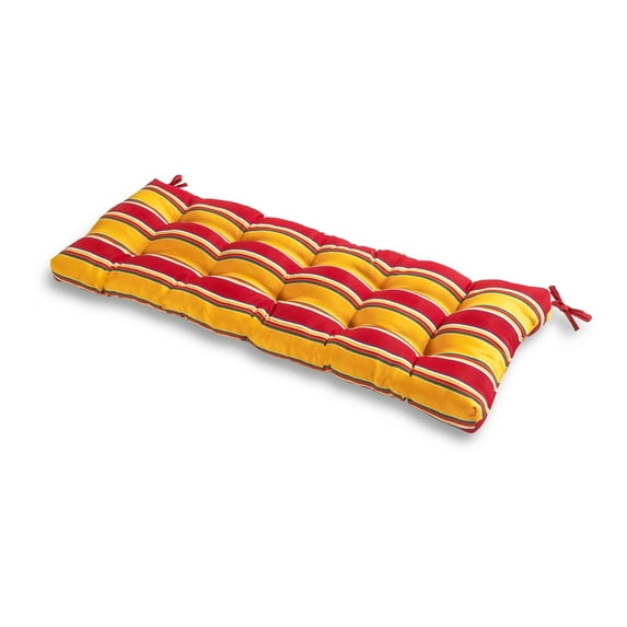 Greendale Home Fashions Carnival Stripe 51 x 18 in. Outdoor Reversible Tufted Bench Cushion