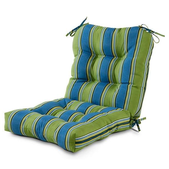Greendale Home Fashions Cayman Stripe 42 x 21 in. Outdoor Reversible Tufted Chair Cushion