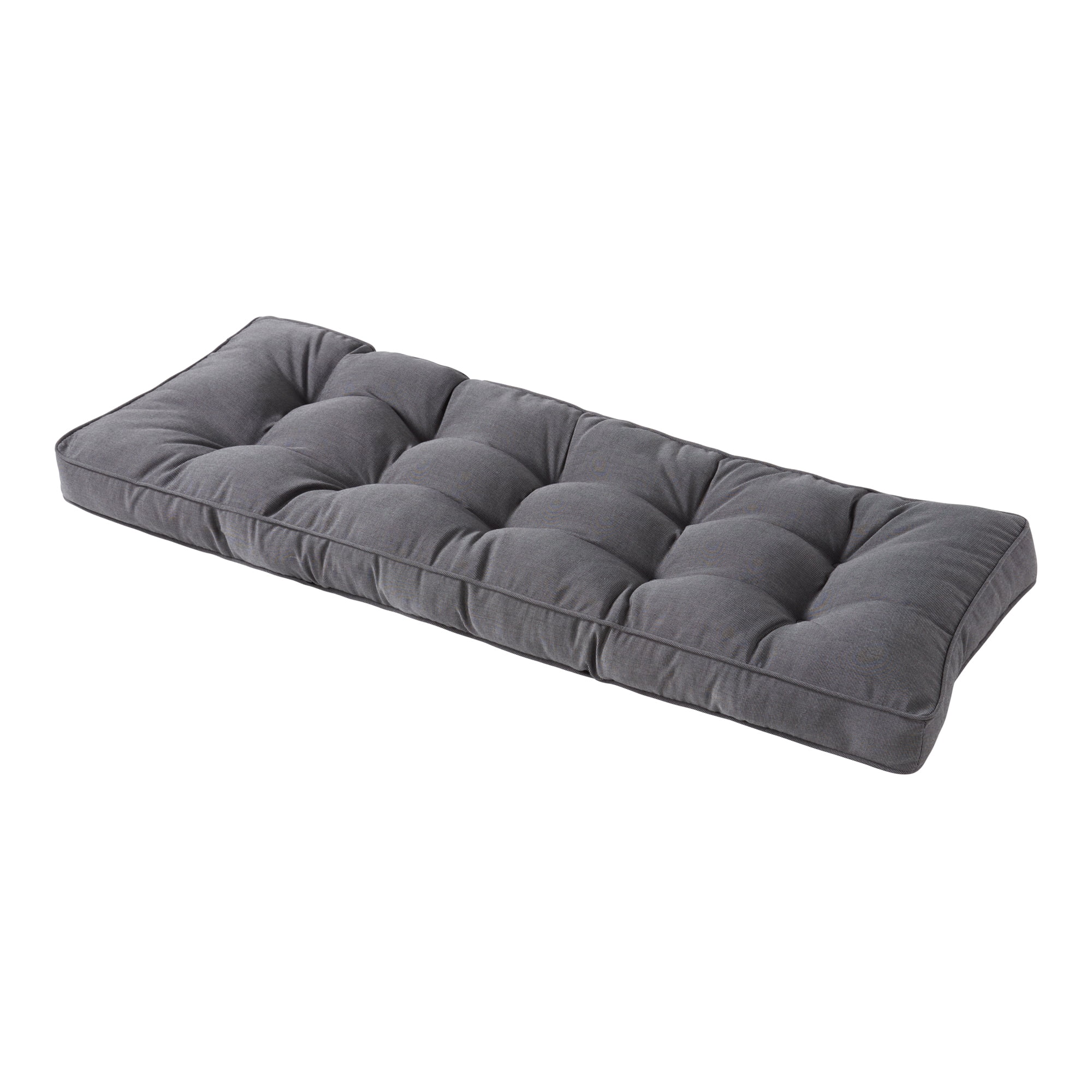 Coal Gray Sunbrella Fabric Outdoor Bench Cushion, 51 x 18 in