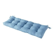 Greendale Home Fashions Denim 51 x 18 in. Outdoor Reversible Tufted Bench Cushion