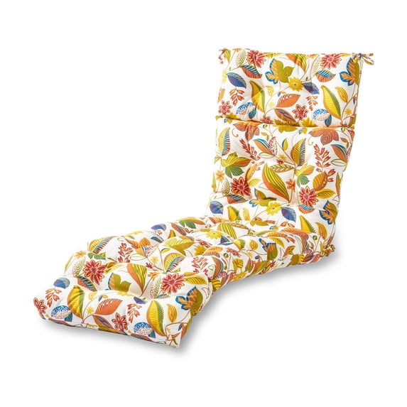 Greendale Home Fashions Esprit Floral 72 x 22 in. Outdoor Chaise Lounge Chair Cushion