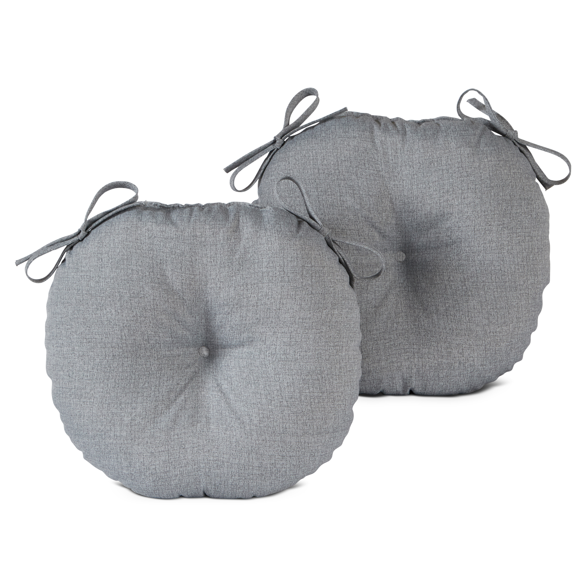 Greendale Home Fashions Heather Gray 15 in. Round Outdoor Reversible Bistro Seat Cushion (Set of 2) - image 1 of 7