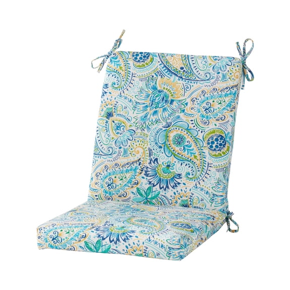 Greendale Home Fashions Outdoor High Back Chair Pad, Baltic