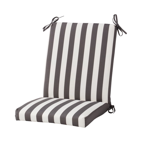Greendale Home Fashions Outdoor 43'' x 20'' High Back Chair Pad, Canopy Stripe Gray