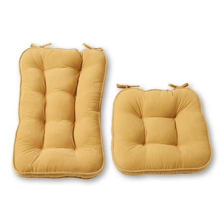 Greendale Home Fashions Hyatt Buttercream Jumbo 2-Piece Rocking Chair Cushion Set