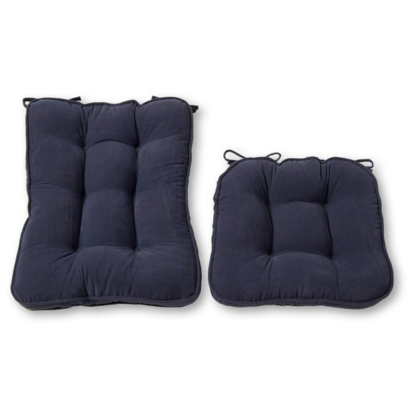 Greendale Home Fashions Hyatt Denim 2-Piece Rocking Chair Cushion Set