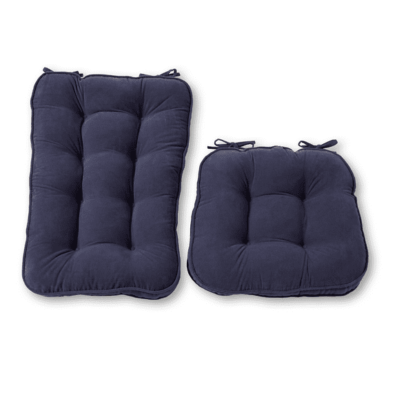 Greendale Home Fashions JR5161 Hyatt Jumbo Rocking Chair Cushion Set, Blue Denim
