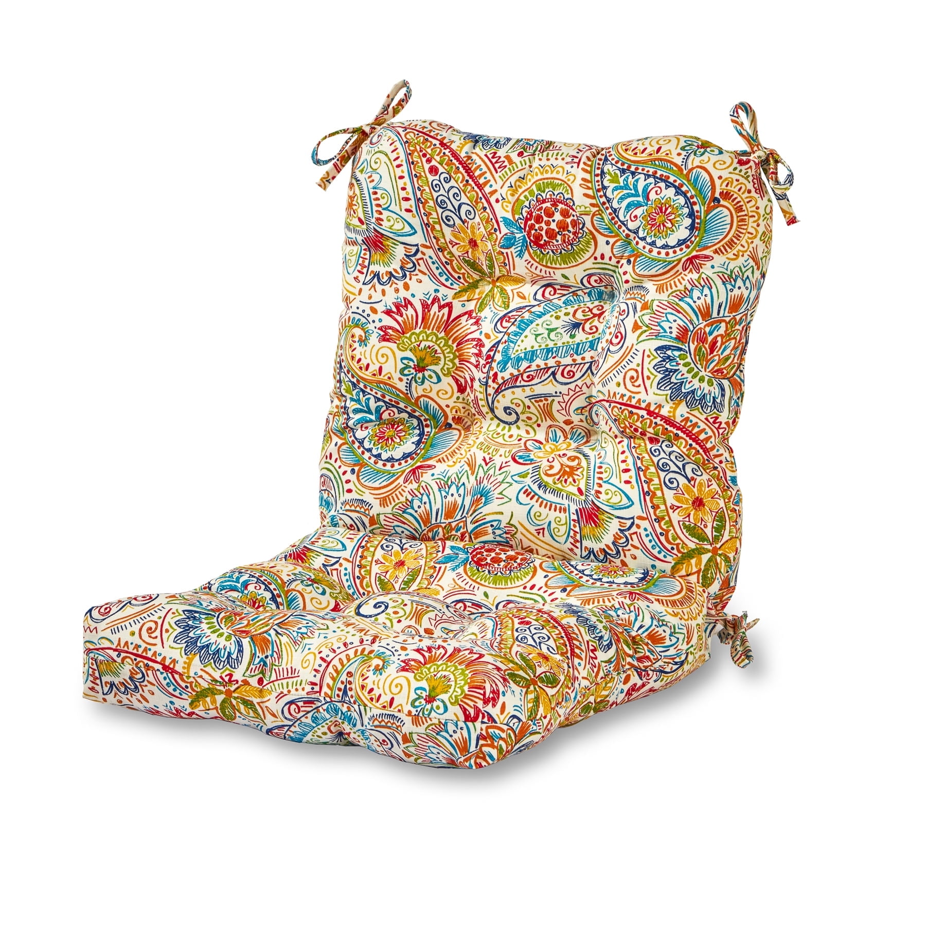 Jamboree Paisley Multicolor Polyester Outdoor Chair Cushion