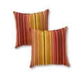 thumbnail image 1 of Greendale Home Fashions 17'' x 17'' Reversible Outdoor Throw Pillow, Set of 2, Kinnabari Stripe, 1 of 5