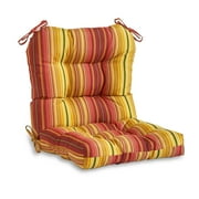 Greendale Home Fashions Kinnabari Stripe 38 x 21 in. Outdoor Reversible Tufted Chair Cushion