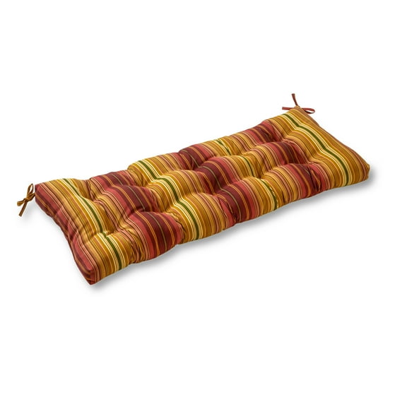 Greendale Home Fashions Kinnabari Stripe 44 x 17 in. Outdoor Bench Seat Cushion