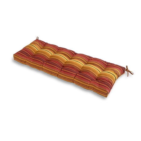 Greendale Home Fashions Kinnabari Stripe 51 x 18 in. Outdoor Reversible Tufted Bench Cushion